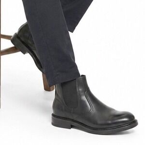 Timberland Larchmont Chelsea Boots Mens 13 Black Leather Pull On Career 48-07